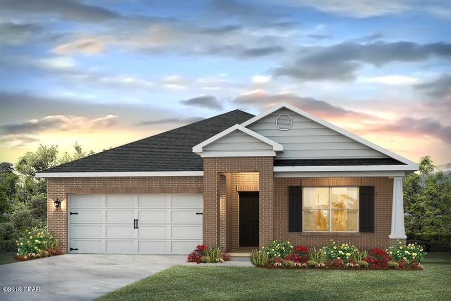 The Cali floor plan features 4 bedrooms with one that can be used as a den or office. As you enter this home you will find quality paint with orange peel textured walls and traditional 8' ceilings. Vinyl flooring throughout all common areas of the home and each bedroom has plush carpets with pad. The kitchen is open and spacious with a center island and includes a pantry, beautiful stained cabinetry and durable laminate countertops. The appliances include a dishwasher, stove and microwave. The master suite has a nice sized bath with separate shower and large soak tub, as well as a large walk-in closet. This beautiful home has been constructed with a reinforced concrete foundation with wire mesh and rebar, a house wrap barrier and has a brick front with vinyl siding.