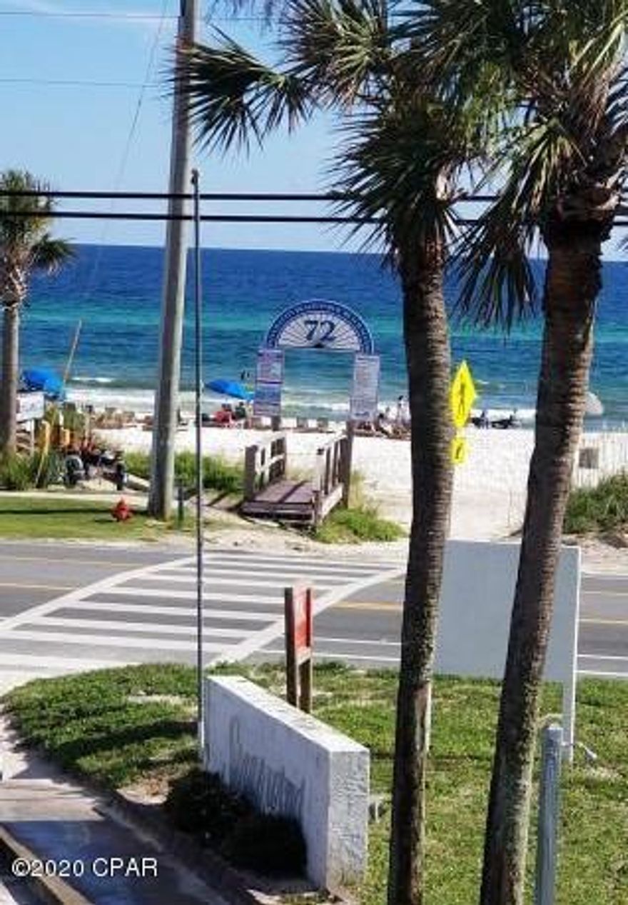 LOCATION! LOCATION!  This condo is right across the street from the beach and has a beautiful gulf view from the living room.  Relax on your private balcony sipping on your favorite drink while watching sunrise/sunset.  You'll love the low density complex and easy access to the condo by way of a private staircase on the west side of the building.  The kitchen has been beautifully remodeled with newer cabinets and granite counters.  The bathroom remodel was just completed and is absolutely gorgeous.  The exterior of this complex has recently undergone an extensive renovation with all new hardie board siding, new roof, and balconies.  All assessments have already been paid by the seller so it is the perfect time to buy.  This unit was a non-rental but has the potential to gross 30K+ per year