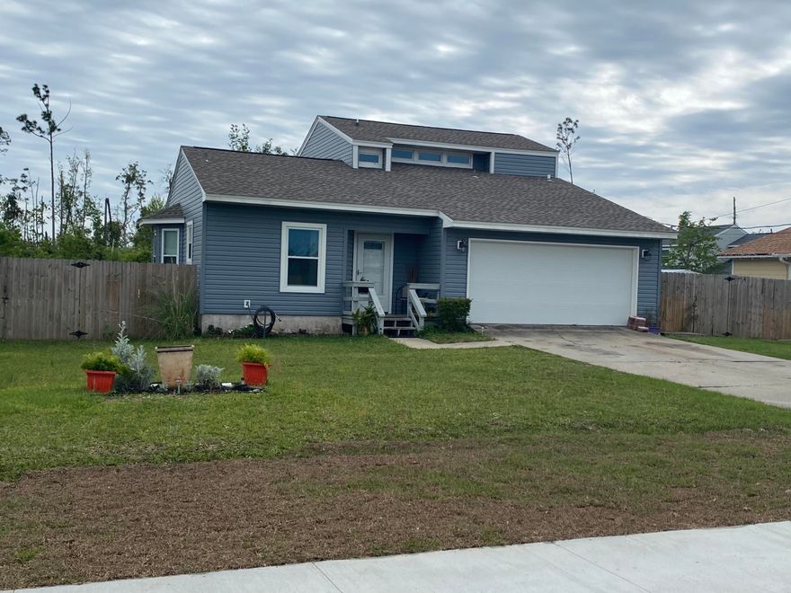 Adorable home close to Tyndall AFB, conveniently located to shops, restaurants, easy walk to Under the oaks park. Features 3 bedrooms with master suite being downstairs with private bath, 2.5 bathrooms total, large fenced yard, 2 car garage. Home has had many upgrades to the exterior including all new double hung windows, siding, fencing, and roof, home could use a little personal touch and minor upgrading inside priced accordingly. Call your favorite realtor to see this little beauty before it is SOLD!!!