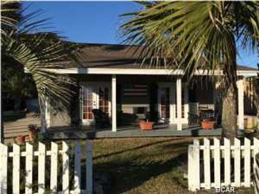 This fully furnished 3 bedroom 2 bath cottage sits directly across from a dedicated beach that includes a large porch for relaxing while watching the Gulf. Porch furniture is included. Great rental unit as it will sleep 9 comfortably. The home has been well maintained, recently painted and upgraded. Includes outside shower and storage room. Dimensions are approximate, please confirm if important.