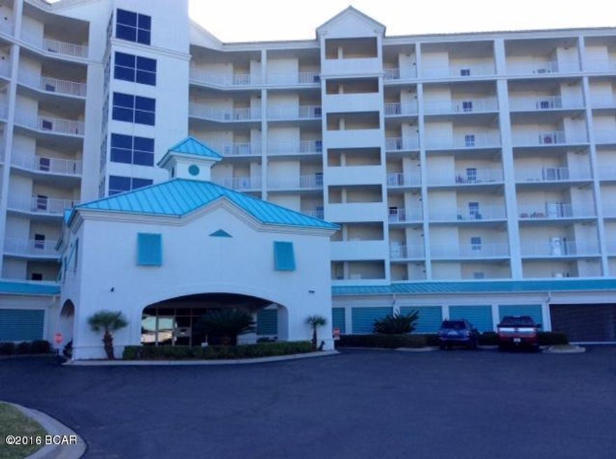 This upscale Bay front condo provides luxury living and breathtaking views. Windows are a foot off the floor and natural light pour into this unit from one end to the other so you can enjoy the sunset from your bedroom, kitchen or living room. Immaculately clean, this unit has been upgraded and babied by the owners. Both bedrooms are oversized and the Master has the same great view as the living room and kitchen. Separate large Laundry Room with custom cabinets. (more) As you pass through the circular foyer off of the huge front deck area this 1525 sq. ft. condo has the popular open floor plan o maximize views and entertaining. professionally finished with crown molding, window treatments and granite counter tops with a granite tiered Kitchen island bar. The parking area is gated for 24 hour security and the underground garage area keeps your car cool with assigned parking for residents and an exercise room with top quality equipment. The atmosphere at this condo is one of community with regular events and social gatherings in the Community Room for owners and residents alike. There is a bay-side pool, a private Beach area and a lounge deck with a hot tub. These units rarely come on the market so don't wait to put in your offer to live away from the crowded beach and have the ultimate in luxury. Living high in Lynn Haven for a realistic price. This unit is a must see.