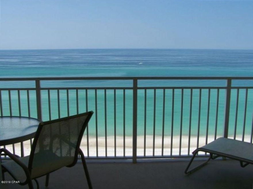 CURRENTLY UNDER CONTRACT, SELLER ACCEPTING BACKUP OFFERS.  See gorgeous gulf views from this beautiful 8th floor Emerald Beach Resort condo. Completely furnished and rental-ready in one of Panama City Beach's finest resorts. Condo being sold by original owners and has always been personally managed and well-maintained with a great rental history, ~$30,000 rent in 2019 (only rented 9 months). High-quality furnishings with bright, beachy decor. Sleeps six comfortably with king bed, bunks, and sofa sleeper with upgraded foam mattress. Fully-equipped kitchen has granite counter tops, breakfast bar, under cabinet recessed lighting, and garbage disposal. Easy to use key-code door lock with no monthly fee. WiFi is accessible throughout resort, even while at the beach! See the gulf from the kitchen and living room through windows that span the entire width of the room, or lounge on the large balcony to watch sea life and beautiful sunsets. Emerald Beach has a strong HOA with very sound finances and reserves. In addition to resort management, security, building insurance, and common area maintenance, the monthly HOA fee includes unit water, sewage, garbage, cable service, WiFi, and pest control service. Emerald Beach Resort has many amenities and is great for families, couples, or friend getaways. Scheduled activities include pool-side movies, games, fun competitions, and crafts. The resort also has a covered parking garage and high-speed elevators. Enjoy the beach-side pool with hot tub & tiki bar, have fun in the zero-entry pool with kids' water features & smaller pool near the snack bar and game room, and exercise in the state-of-the-art fitness center with new equipment. Visit the onsite Starbucks, retail store, and ice cream and snack shop. The Sky Bar in the sky bridge walkover has Happy Hour, live entertainment, Karaoke, and other special events. Emerald Beach is in a great location near restaurants, shopping, and fun activities and also Pier Park's shopping, dining, festivals, movies, concerts, and more! You don't want to miss this condo!