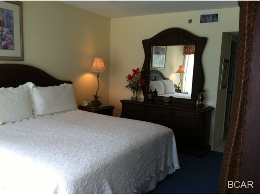 Never been rented 3BR/3BA condo with all bedrooms facing the beach with direct beach views through the floor to ceiling windows. Ideal 6th floor location in the newest Tower 4. Security gated community featuring 3 pools, pool side bar/grill, hot tubs, fitness center. Outstanding features include spacious two separate balconies, kitchen and kitchenette, spacious laundry room and all bedrooms have their own private baths.  Dare to compare this condominium to others up and down the beach.  This is a low density building with 6 units per floor for the most part which is why the units have SO much beach frontage maximizing and capturing views of the water and beach. These condos are selling fast so look today !