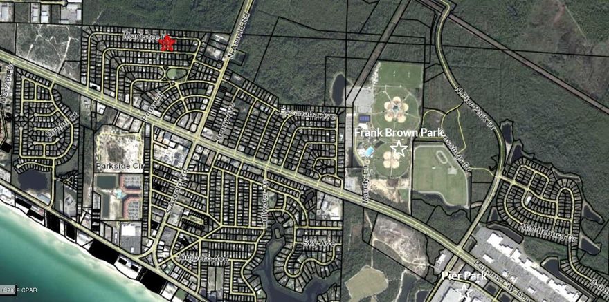 Residential building lot near Frank Brown Park and Pier Park with quick access to Hwy 79 and Hwy 98 with no HOA. Size & dimensions are approximate buyer to survey and verify if important.