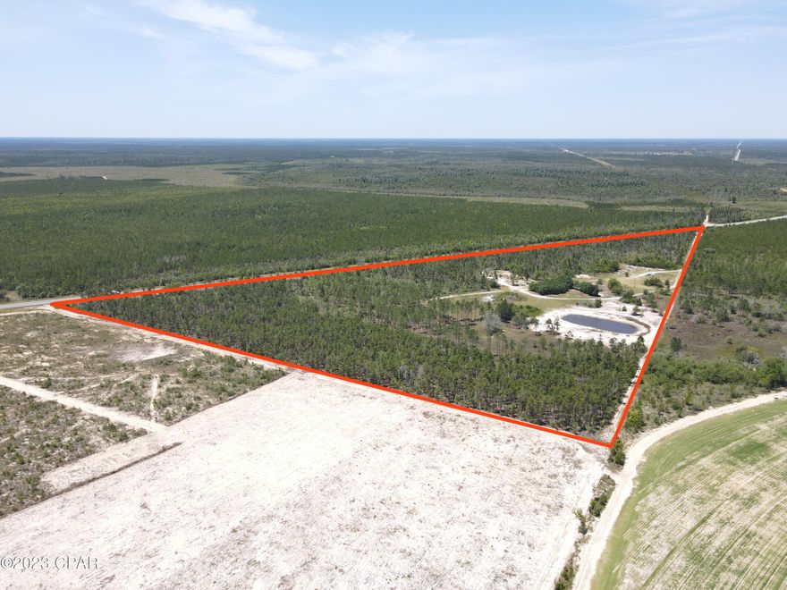 Here is an opportunity to own 30 acres with approximately 2,461 feet of SR 20 road frontage. This property offers power, water, and septic. Large pine trees line the perimeter of the parcel, creating a private setting. This property is located only 32 miles from downtown Panama City and 39 miles away from Tyndall Air Force Base. Boundary lines are approximate and should be verified by the buyer.