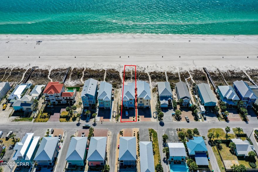 'CURRENTLY UNDER CONTRACT, SELLER WILL CONSIDER BACKUP OFFERS'OVER 400k IN RENTAL INCOME IN 2022. Welcome to ''Blue Heaven'', a true Panama City Beach gem. This 6 bed/8 bath home is a true masterpiece. With breathtaking views that you have to see to believe, this beautiful home is stunning! With the ability to comfortably sleep 20 people, this home is a rental machine. The owners have spared no expense when it comes to beautiful flooring, high-end furniture, and tons of other upgrades. Situated in the perfect spot along the beach, you get the luxury of being in a more lowkey area while only being a quick stroll to all the fun and great dining PCB has to offer. Come enjoy the views from your oversized back decks, a walk down your stairs to sink your toes in the sand, then a dip in your pool. Home is NOT in a flood zone & has no HOA.