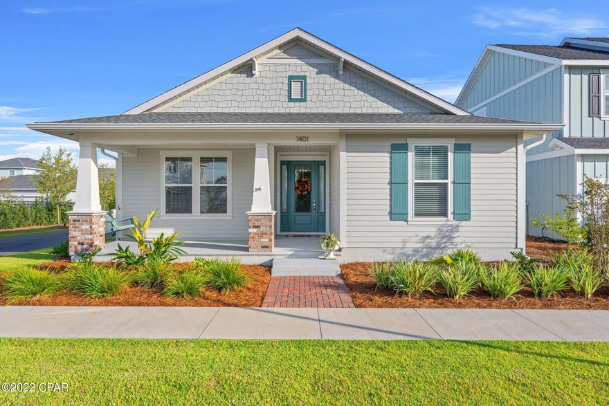 CURRENTLY UNDER CONTRACT, SELLER WILL CONSIDER BACK UP OFFERS. Come and relax in your own backyard oasis! Beautiful lanai overlooking saltwater pool with outdoor eating area and tropical landscaping. Orchid floor plan, 3 bedroom/2 bath home with laminate flooring throughout, shiplap in master bath and walk in shower, pots/pans drawers in kitchen, tankless water heater, Bahama shutters and parking pad by garage. 

SweetBay is a walkable community with amazing amenities: miles of walking trails, bay access for kayaking, paddle boarding and fishing, beach, parks, sports court and two pools. Please verify all measurements if important.