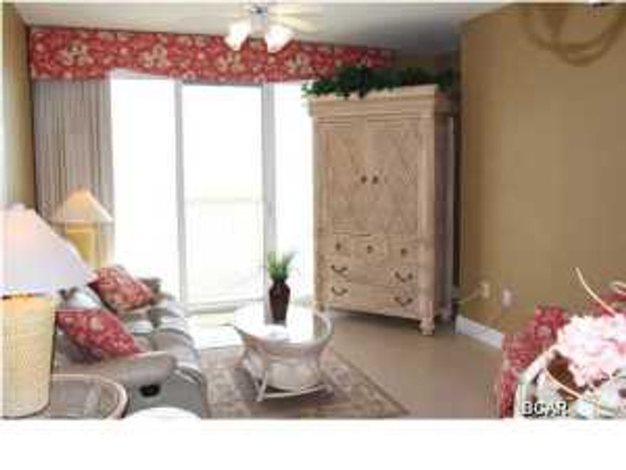 THIS BEAUTIFULLY FURNISHED, NON RENTAL 2 BEDROOM UNIT ALSO HAS A BUNK ROOM MAKING IT LOOK AND FEEL LIKE A 3 BEDROOM!!! OFFERING BOTH A GULF FRONT MASTER BEDROOM AND & GULF FRONT LIVING ROOM WITH PRIVATE BALCONY, THE VIEWS ARE AMAZING! INTERIOR AMENITIES INCLUDE 9'CEILINGS; CULTURED MARBLE TUB SURROUNDS AND COUNTERTOPS IN BATHS; SOLID SURFACE COUNTER TOPS IN KITCHEN; 18'' TILE EXTENDED INTO ALL LIVING AREAS . OWNERS HAVE BEEN DILIGENT WITH MAINTENANCE AND UPKEEP WHICH IS EVIDENT THROUGHOUT THE CONDO. CELADON RESORT FEATURES INCLUDE 283' GULF FRONTAGE ON THE MUCH DESIRED WEST END OF PANAMA CITY BEACH, 2 POOLS(ONE GULF FRONT & ONE HEATED INDOOR/OUTDOOR), 2 HOT TUBS, CONFERENCE ROOM, TENNIS COURT, FITNESS FACILITY, 4 STORY PARKING GARAGE WITH A CLIMATE CONTROLLED WALKWAY TO LOBBY AND ON