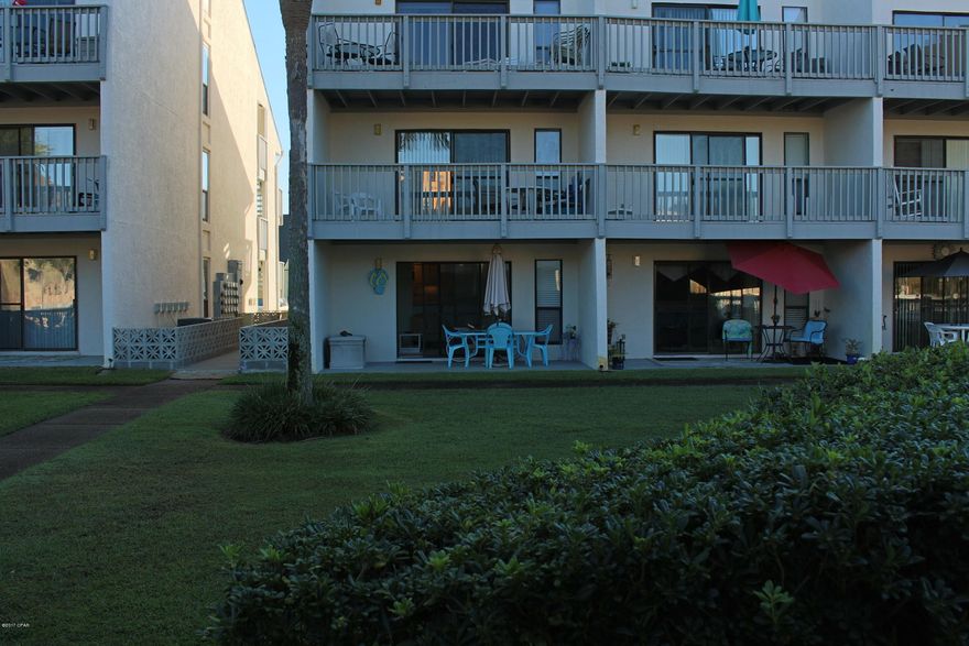 Awesome ground floor 1-bedroom 1-bathroom fully furnished condo on the end of the D building in the quiet complex of Endless Summer.  This condo is located right between the two pools and close to the club house and bar-b-q grills.  The beach access is right in front of this complex, so getting to the beautiful sandy beach is easy too.  Drive right up to your condo and unload, then walk right out back to the lush green grassy courtyard.  This condo has not been a rental so it is super clean.  Come see it today!