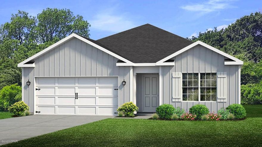 Welcome to Sunset Village. These homes have traditional 8' ceilings, vinyl flooring throughout, quality paint on walls, and a standard Frigidaire appliance package The features of this Cali floorplan include: Vinyl flooring throughout the common areas, durable laminate counter tops and beautiful cabinetry in light and bright tones in kitchen and bathrooms, Nickel hardware on interior doors, carpet in the bedrooms. Appliances include, a stove, microwave and dishwasher. This floor plan has a open kitchen with island to a living and dining area. Two bedrooms are just off the foyer and have a shared bath. Bedroom 1 is situated at the back of the home and has a bath with garden tub, separate shower, dual vanity sinks and large walk in closet. A standard Smart Home package includes a KwikSet keyless entry, Skybell doorbell, automated front porch lighting, an Echo
Dot device, and Quolsys touch panel which can be integrated to control your lighting, thermostat, front door and so much more.
A builder 10 year structural warranty is also included.

Pictures, photographs, floor plans, elevations, features, colors and sizes are approximate for illustration purposes only and will vary from the homes as built. Home and community information including pricing, included features, terms, availability and amenities are subject to change and prior sale at any time without notice or obligation. For Move-In/Completion Estimates: Ready dates are estimates only. Timing of completion of construction and buyer move-in are subject to contingencies contained in home purchase agreement and governing jurisdictions issuance of a certificate of occupancy, and may change due to forces majeures and other delays or disruptions outside the reasonable control of the Builder.