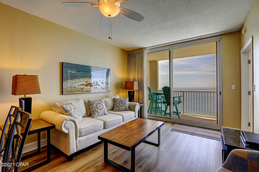 These GULF FRONT VIEWS really are MAJESTIC! 3bd/2bth condo located in the heart of Panama City Beach! Expansive views from the living room with a large balcony to watch the sunset in the evenings. Desirable master en suite overlooking the Gulf. The kitchen features stainless steel appliances, ample storage space, AND an island. Breakfast bar and dining area offer plenty of seating for your family! Durable vinyl plank flooring throughout. You'll never get bored with all of the amenities Majestic has to offer, including, beach access, 2 heated indoor pools, an outdoor grills, a tennis court, fitness room, handicap beach outdoor covered pool, three hot tubs, mushroom waterfall baby pool, waterfall pool, poolside bar and grill, ballroom, movie theater, game room, ground floor market, highway walkover, beachside vendors for wave runners, chairs and umbrellas, three boardwalks to the beach.  You will never have to leave the property!  Call today to start enjoying your fun in the sun!