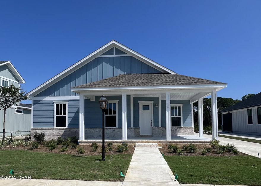 NEW CONSTRUCTION offered in the brand new Tapestry Park Phase III in Panama City Beach built by Southern Coastal Homes. Homeowners have access to two community pools, lighted sidewalks and green spaces as well as access to tennis courts, basketball courts, and club house. This 4/2 MAGNOLIA floorplan is a brand new Southern Contemporary design with old Florida charm and coveted new technology and upgrades. INTERIOR features grand foyer, large volume Great Room with tray ceiling, mud room at rear entrance, kitchen with center island, custom cabinetry, pantry, and stainless steel appliances. The split bedroom floorplan also has three additional bedrooms with lots of natural light and storage.