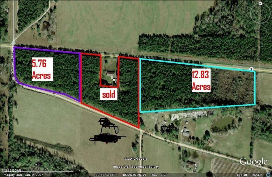 12.83 Wooded ACRES. Great homesite/mini farm. Apprx 6 acres loaded in mature pines, great location to build your private estate. Deed rewstrictions do apply, no moble homes, min H/C sq ft is 1500, horses allowed. Convenient to Graceville and Dothan. This is part of a larger parcel and parcel number. New parcel number will be assigned after purchase.