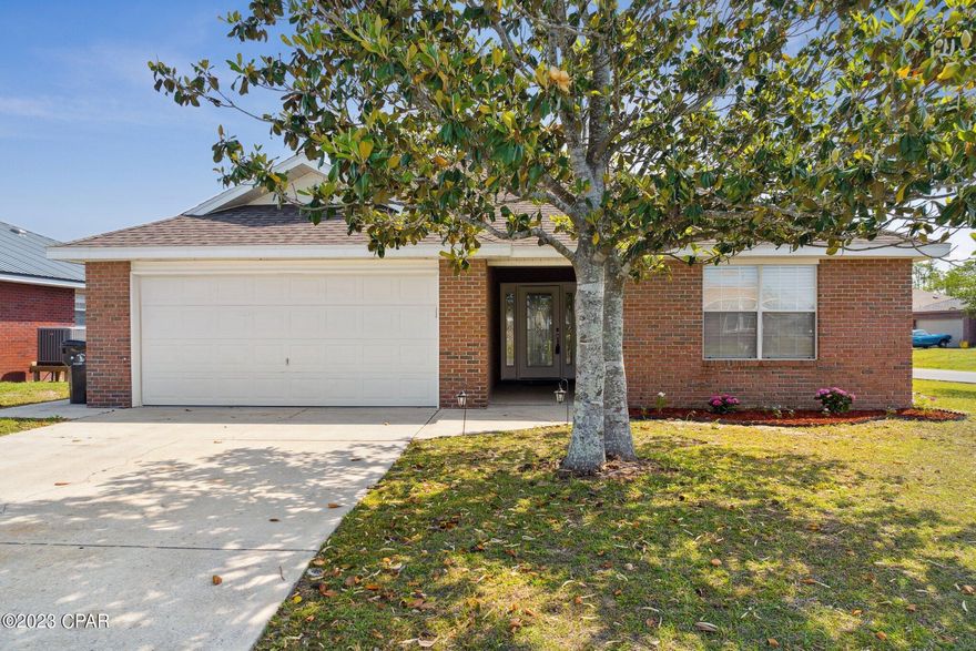 Welcome home!  This is the ONE you've been looking for!  This fantastic home was completely updated after Hurricane Michael & offers 4 bedrooms & 2 bathrooms, a large living room with high ceilings, a screened in patio & a huge, open-air patio. Step outside in the morning for coffee on the patio through the elegant French doors off the primary suite! Granite counters in the spacious kitchen & both bathrooms! There's an extra roomy pantry & washer/dryer space just past the kitchen.  The neighborhood is friendly & tucked away from the hustle of the city, yet so convenient to shopping, restaurants & entertainment!  Tyndall AFB is SO close, too!  Make this your new home today! No HOA, No flood zone! Brand new sprinkler system control box just installed 4/4/23!