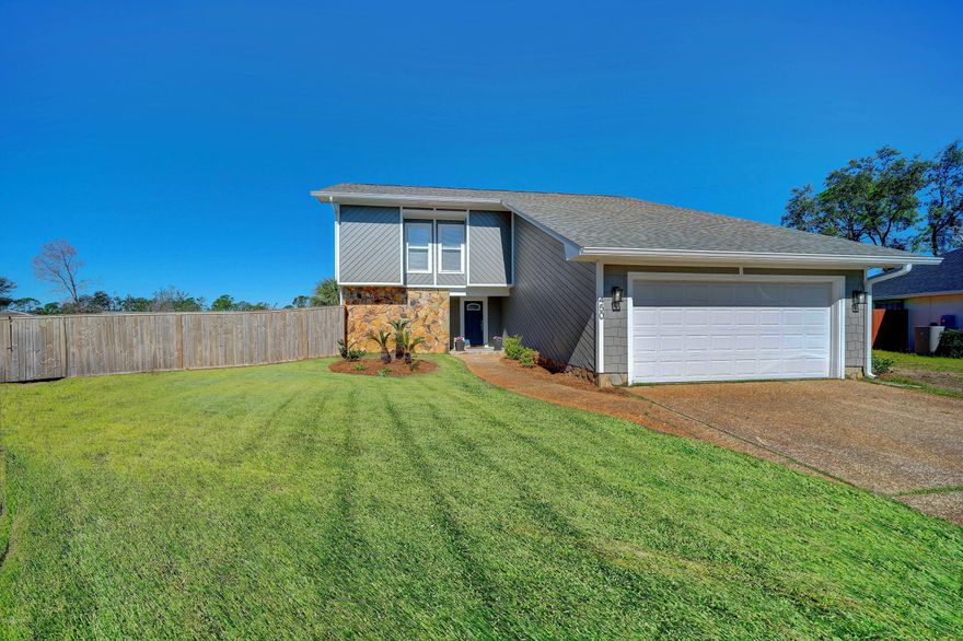 CURRENTLY UNDER CONTRACT, SELLER ACCEPTING BACKUP OFFERS Bay Point home located on a quiet cul-de-sac located close to the back gate.  The large back yard is fenced with an large pool and brick paver deck.  Lots of open space to enjoy the newly sodded over sized back yard.  The home itself features four bedrooms with an additional room that is being used as an office. One of the Bdrm's is located on the first floor with bathroom adjoining it.  This home also comes with two living areas off the back of the house that are both open to the dining and kitchen. You have views of the pool from both rooms. This home was built to entertain and has the most perfect layout.  This home has new floors, paint, roof, air conditioner and hot water heater.