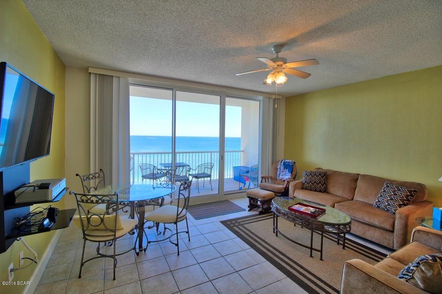 Imagine waking to the rolling sound of the Gulf with a cup of coffee or tea, sitting on your balcony on the BEACH.  Beautifully fully furnished 2 bedroom 2 bath condo right on the Gulf.  HUGE lagoon pool, hot tubs, and YEAR around indoor heated pool.  Starbucks sold on site. Dinning on site. Sorry not pets allowed, association rule.  Water, sewage, basic cable, internet and trash all provided. $50.00 Application/Credit Fee per adult 18 and up.  Deposit 1750.00,  1400.00 rerfundable.