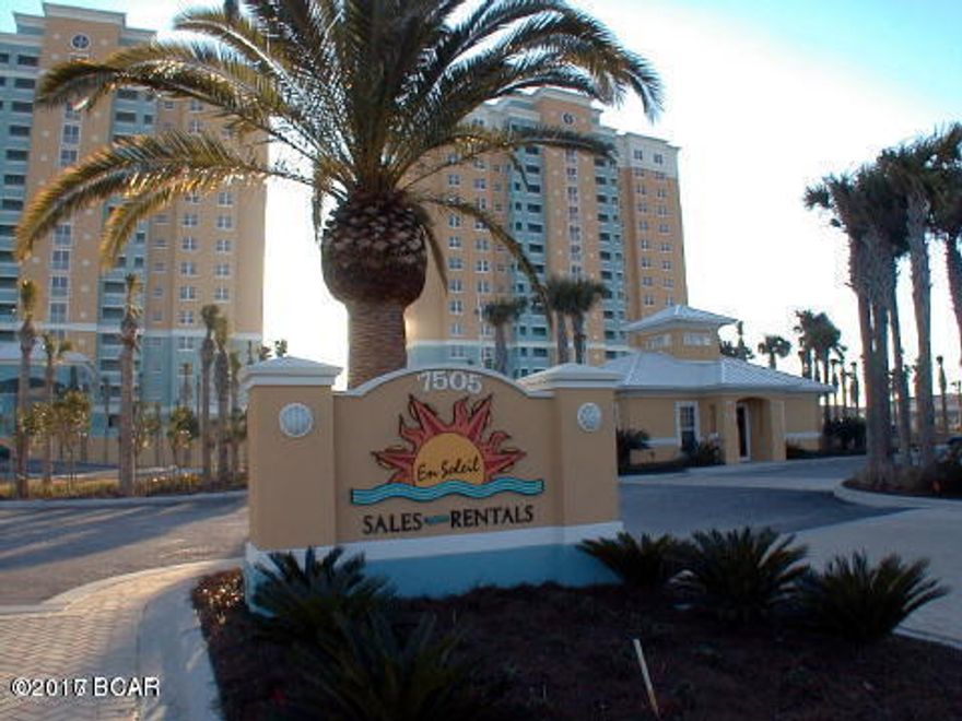 Luxurious En Soleil Condominium. Absolutely Beautiful 3BR 3BA plus Bonus room. Enjoy a lavish lifestyle in this secure gated resort with a beautifully designed beach front pool, hot tubs and fitness center. Enter into fully enclosed foyer shared by only three residence per floor. Double door entry leads you into this luxurious condo complete with upscale furnishings. Fabulous Gulf Front views from Master suite, Living Room, Dining, Kitchen and Second bedroom. Large Balcony with Built in Gas Grill for Fun and Relaxation. Condo is on the East end with Awesome Sunrise and Sunset Views. The Master Suite including a dressing closet, spa bath, separate shower, double vanity and more. Outstanding Living room with Gas Fireplace. Underground parking and Large Storage Locker outside front door. All Dimensions are approx.