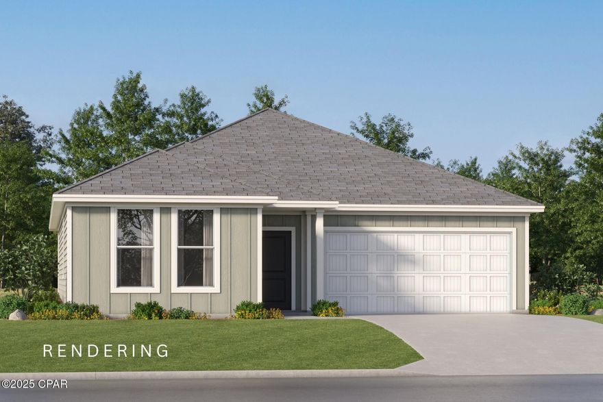 The Walsh floorplan offers a total 4 bedrooms and 2 baths with a nice size covered patio, HUGE walk-in closet in Owner's Suite and large dining nook at a very spacious 1845 square feet. Features in the home include (but are not limited to) 2 car garage, beautiful open kitchen with upgraded quartz countertops, white shaker style cabinets, and stainless steel appliances. Owner's Bath includes large TILED walk-in shower, double vanity and large walk-in closet. Large closets in secondary bedrooms as well. Please note this home is under construction. Floorplan layout and elevation rendering in photos section are for reference only. Actual colors, finishes, options, and layout may vary.