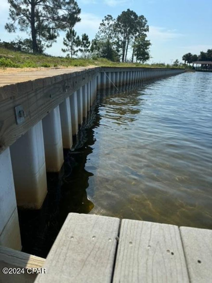 Tired of renting boat space...Here is your chance to own a Private Boat dock with lift and deep water access. Lift can accommodate up to a 32.5ft boat....this finger tip pier has a 250ft seawall which can accommodate  additional tie alongs.  Electric service is set up at dock. Located next to lift station in Harbourage Yacht Club at Dolphin Bay. Can Build a picnic pavillion, gazebo or recreational space...NO house or house type buildings allowed.