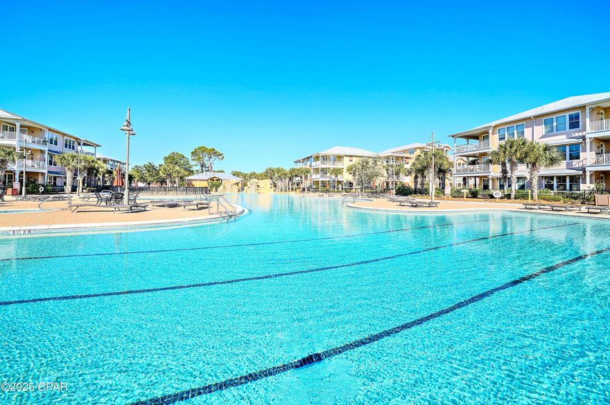 Seller offering up to $8,000 in closing cost assistance or an interest rate buy-down!
Priced well below market value - get a 3-bedroom for less than the price of a 2-bedroom!

Welcome to Island Reserve, where resort-style living meets unbeatable convenience. This ground-floor 3-bedroom, 2.5-bath condo offers the ultimate in comfort and accessibility — just 30 steps from the covered parking garage to your front door!

Step inside to find an open-concept layout featuring 10-foot ceilings, crown molding, and beautiful bamboo flooring (with cozy carpet in the bedrooms). The kitchen is designed for both function and style, with stainless steel appliances, granite countertops, a decorative stone backsplash, and solid wood cabinetry.

The primary suite is a true retreat, highlighted by a stunning custom tile shower and a cedar-lined closet — a rare and luxurious touch!

Enjoy your morning coffee or evening drink on the covered patio, the perfect place to unwind after a long day. Washer and dryer convey for added convenience.

Island Reserve offers incredible resort-style amenities, including a massive lagoon-style pool with a waterfall, basketball court, state-of-the-art fitness center, movie theatre, and meeting room — every day feels like a staycation!

Located close to the beach, Pier Park, and premier shopping and dining, this condo puts you right in the heart of everything Panama City Beach has to offer. VA approved!

Don't miss out on this incredible opportunity — call your favorite Realtor today to schedule a private showing!
Buyer to verify all important information.