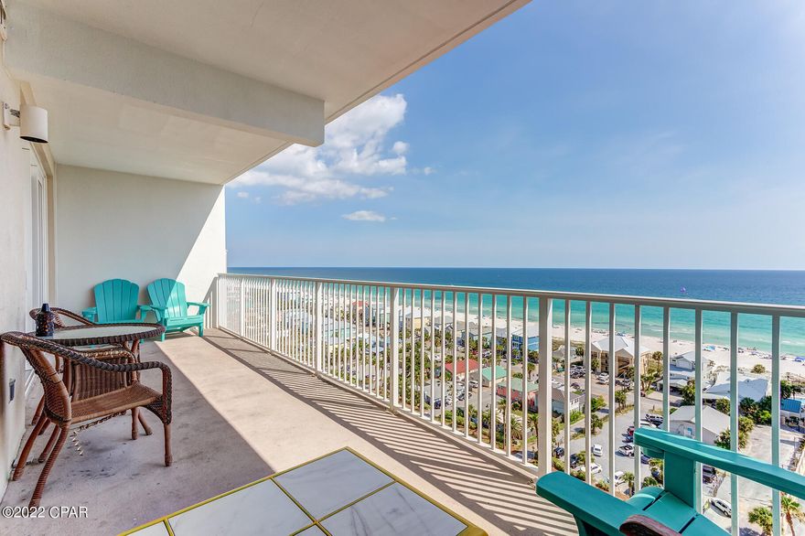 Nicely decorated, this two bedroom condo at Laketown Wharf is being offered fully furnished and turnkey ready. Notable features include a large master bedroom with Gulf views, new SS kitchen appliances, newer A/C, water heater, and granite countertops, tile and LVP flooring throughout, no carpet anywhere! Located across the street from the emerald green waters of the Gulf of Mexico, unit 1306 features two full bedrooms, two full bathrooms, a bunk room and serene views from its 13th floor balcony. This would be a phenomenal investment opportunity. Laketown Wharf is full of endless amenities including five pools, a state-of-the-art fitness center, covered parking, mini golf, on-site dining and shopping, 52,000 square feet of lakefront boardwalk, and meeting spaces for large group functions. Room dimensions, age, Sq footage, HOA fee are approximate, please verify if important.