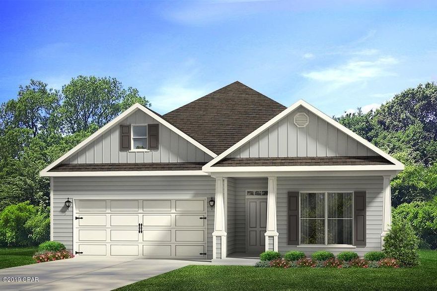 Welcome to Moonraker! This new subdivision on Panama City Beach is now Selling. This is the Lamar plan and has three bedrooms and two baths. two car

garage and covered porches. From the moment you enter this home you will notice the 9' ceilings in the foyer and throughout the home, vinyl plank flooring and

attention to detail through the brushed nickel hardware and elegant doors and tray ceiling in the living room. The kitchen is open with granite countertops and center

island. The appliances include stove, microwave and dishwasher. The master suite has tray ceilings and a large walk-in closet. The master bath has a

double vanity, large garden tub and separate tiled shower. This home has plenty of living space and includes a nice size laundry room Pictures, photographs, floor plans, elevations, features, colors and sizes are approximate for illustration purposes only and will vary from the homes as built. Home and community information including pricing, included features, terms, availability and amenities are subject to change and prior sale at any time without notice or obligation. For Move-In/Completion Estimates: Ready dates are estimates only. Timing of completion of construction and buyer move-in are subject to contingencies contained in home purchase agreement and governing jurisdictions issuance of a certificate of occupancy, and may change due to forces majeures and other delays or disruptions outside the reasonable control of D.R. Horton, Inc.