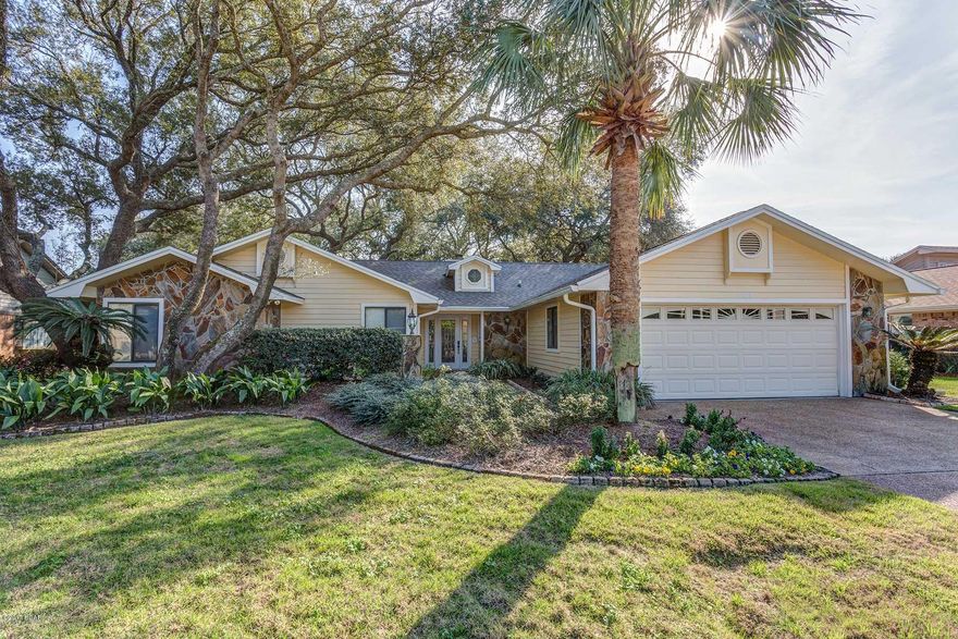 This 3BR/2BA home is located in the gated community of Bay Point and.  There is a separate formal dining room, and large great room. Tile in Foyer, Living Room and Kitchen. This home has a large sun room looking out to your large back yard shaded by a canopy of trees and the Jack Nicklaus golf course. Just open the sliding doors to the great room, kitchen and master and you have expanded your living space. Age, SF lot and room sizes are approximate. Please verify if important.