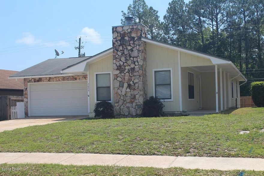 Well cared for three bedroom two bath home in popular Shadow Bay subdivision. Shadow Bay is a nice family neighborhood with sidewalks and just a few minutes from shopping, restaurants, Tyndall Air Force Base and ship yard. The home features new carpet, new interior and exterior paint, new light fixtures and new appliances.  There are other nice features such as a wood burning fireplace, privacy fenced back yard, large deck perfect for entertaining, double pane windows and a two car garage.  Don't miss an opportunity to get a nice home at an affordable price.