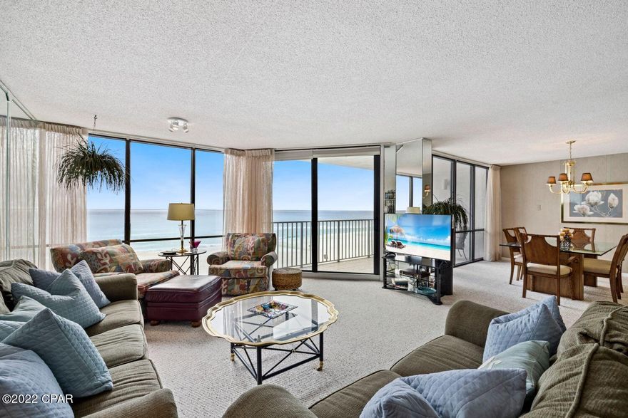 'CURRENTLY UNDER CONTRACT, SELLER WILL CONSIDER BACKUP OFFERS' This spacious Gulf front two bedroom, two bath condo is in the desirable mid-rise Windward building on the west side of Edgewater Beach and Golf Resort. From the moment you step in the door of this 3rd floor unit, you will see breathtaking views of the white sandy beaches and emerald waters of the Gulf of Mexico.  Floor to ceiling windows across the living room, dining room and kitchen give you an endless view. Be sure to check out the unique and beautiful pier reflection in the living room mirror!  Windward 306 is a very well maintained one-owner condo that has never been on rental, which is a rare find.  The kitchen has been updated with a raised ceiling, granite countertops and a tile backsplash all the way to the ceiling, new white cabinets and appliances. The condo has lovely furnishings throughout and the balcony has been updated with the addition of tile. There is a private gated entrance and beach access, pool, and convenient parking  no parking garage.  Enjoy all the private amenities of Edgewater including the tropical lagoon pool, whirlpool spas, a splash zone for the kids, Oceans restaurant and bar, Edgie's Market and Paradise Pizza, fitness center, pro shop, golf, tennis, shuffleboard and pickleball.  Windward is centrally located and conveniently close to shopping, dining and entertainment.