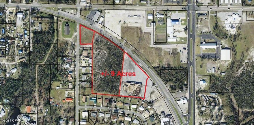 +/- 9 Acres with over 1,000' frontage on U.S. Hwy 98 Zoned General Commercial with Permitted mobile office. The entire 9 acres will be fenced and lighted with hard lay down area. These improvements will be completed 8/1/21. Site only 5 miles from Tyndall Rebuild project. Owner flexible on terms and will break up or lease the land short or long term