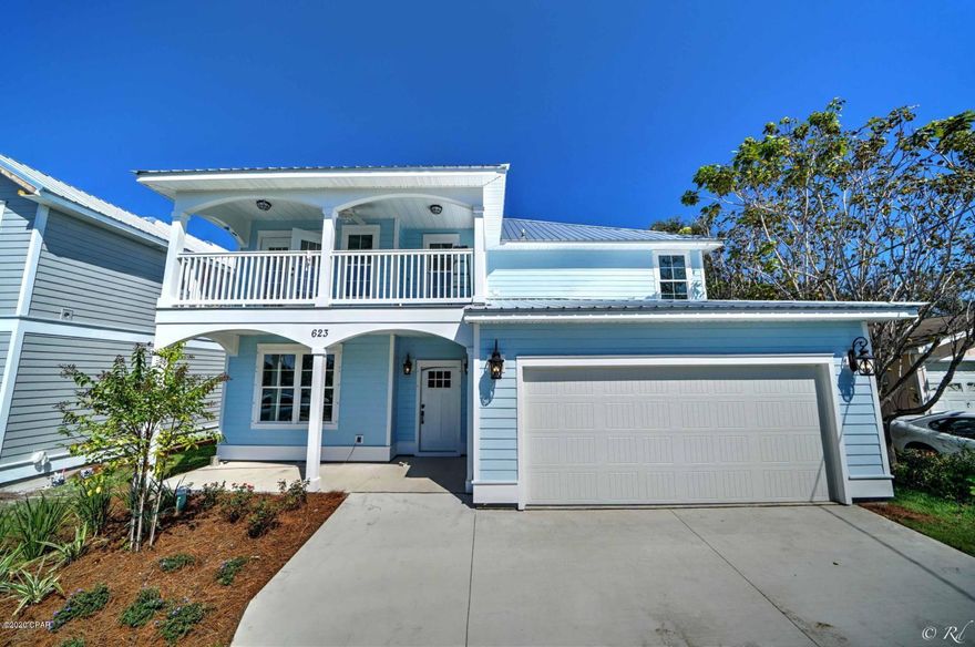 CONTINGENT, ACCEPTING BACKUPS. NEW BEACH HOME! LOCATION IS EVERYTHING! Enjoy an easy stroll to the beach, just minutes to Pier Park, Beach Amphitheatre, Frank Brown Park, Aquatic Center & just 20 minutes to the airport! You'll love the look of the home with finished landscaping & sprinkler system using reclaimed water! Interior features a relaxed, yet elegant coastal vibe! You'll love the flooring, cool lighting, white kitchen cabinets, stainless appliances & beautiful tops on your kitchen island!  Next, 4 nice sized bedrooms, 3 beautiful baths! As you move from room to room upstairs, you can catch a glimpse of the gulf, especially from your private balcony! Builder is offering a 10 yr warranty! It does not get much better than this!  PHOTOS OF PREVIOUSLY BUILT HOME/FINISHES MAY VARY.