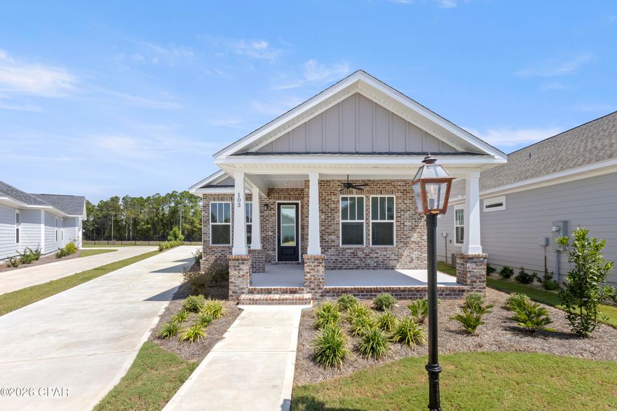 NEW CONSTRUCTION to be built offered in the brand new Tapestry Park Phase III in Panama City Beach built by Southern Coastal Homes. Homeowners have access to two community pools, lighted sidewalks and green spaces as well as access to tennis courts, basketball courts, and club house. This 3/2 LIVE OAK floorplan is a brand new Southern Contemporary design with old Florida charm and coveted new technology and upgrades. INTERIOR features grand foyer, large volume Great Room with tray ceiling, mud room at rear entrance, kitchen with center island, custom cabinetry, pantry, and stainless steel appliances. The split bedroom floorplan also has two additional bedrooms with lots of natural light and storage.