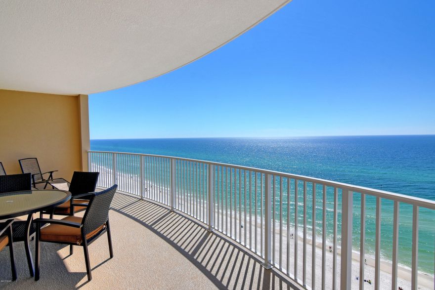 Spacious Corner / End Unit For Sale at Ocean Villa with endless beach and sunset views! Gulf-Front Master Bedroom, Large Curved Balcony, Quality Furnishings, Attractive Decor. Owners spared no expense on this beautiful renovation. Well loved and maintained, so clean! First class kitchen with stainless appliances, granite and pretty backsplash. Upgraded light fixtures and ceiling fans. Separate storage unit! Nice amenities including beachfront pool, hot tub and bbq area. Sauna and Steam Room for a spa-like experience! Owner's Pets welcome. Under building and detached garage parking. Convenient central location on the beach near dining, shopping and entertainment. On trolley line to Pier Park. An incredible piece of paradise just for you!