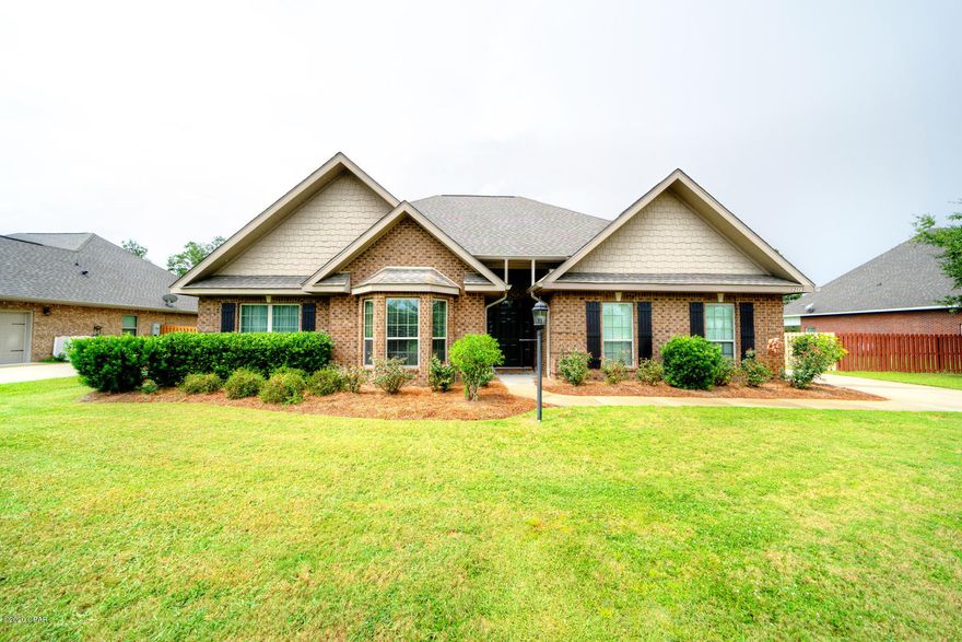 Step inside this Pristine house, and get ready to call it HOME! This Preston floorpan has a gorgeously manicured lawn on a large lot in the gated community known as Lake Merial. Arched doorways in the main living areas, retractable awning on the back patio, heated and cooled sunroom, and a LARGE SHED in the back yard. A generously sized living room that opens up to a formal dining room ( with pass through to kitchen, trey ceiling with a rustic touch, and double crown moulding.) The kitchen offers granite countertops, stainless steel appliances, ample cabinetry, and a NEW walk in pantry. Experience this property today, and schedule a showing with your agent!