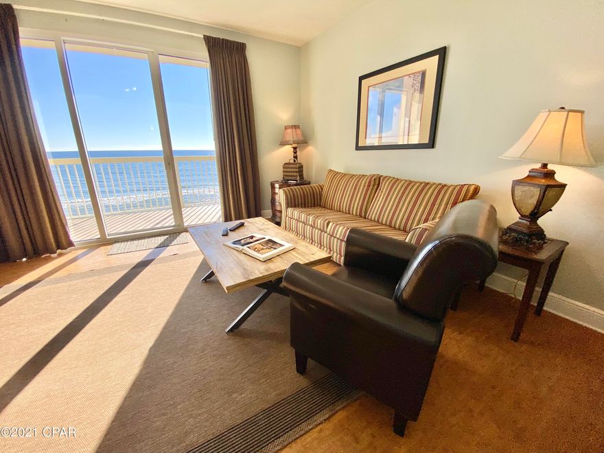 4th Floor!  Built in bunk beds and 2 full baths allow this condo to sleep 6 comfortably. Additional features include, Private Balcony, stackable washer/dryer.  HVAC replaced 6/2019 and Water Heater 5/2016.

Located on the much desired West End of PCB, this unit offers amazing views and all of the amenities for great vacation rental, or 2nd home. 2 Pools, one Gulf front & one Indoor/Outdoor; 2 Hot tubs, one Gulf front; Tennis Court; Fitness Facility;, 4 Level Parking Garage with Climate Controlled Walkover.