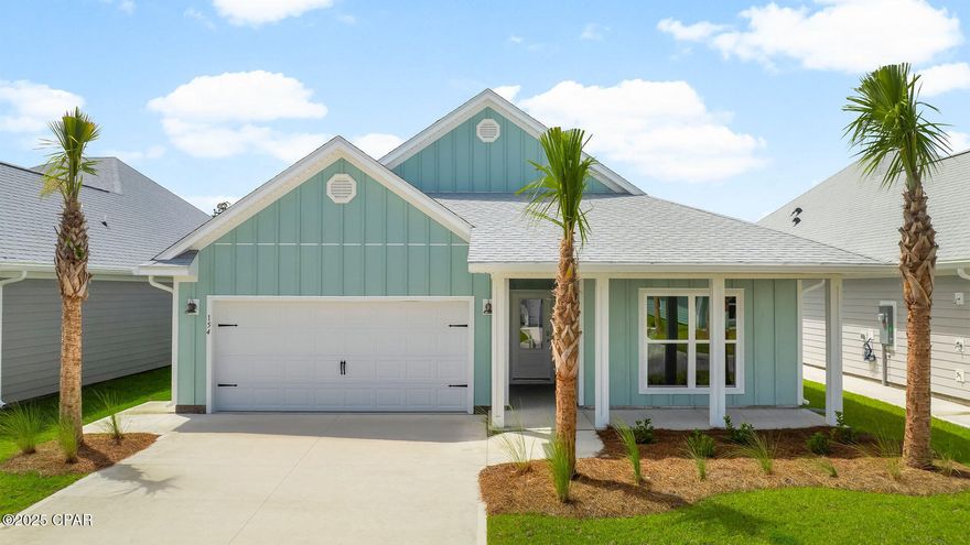 Welcome to 154 Needle Rush Drive, a new home floor plan at Windmark Beach in Port St. Joe, Florida. The Delray is a one-story home with a double garage designed with space for the family in mind and affordability. As you enter this 4 bedroom, 2 bath home, you will see 2,044 square feet of spacious, comfortable living. Inside you will see 9' ceilings throughout, engineered vinyl plank flooring throughout the home and carpet in the bedrooms. Quartz countertops, white cabinetry and a spacious open living room and kitchen make this home perfect for having guests over. The kitchen has a center island that is perfect for serving kids or guests, a pantry and the stainless-steel appliances include smooth top range, microwave, and dishwasher. Located right next to the dining area, this makes serving meals with ease.

The primary bedroom has a spacious bathroom and features a double vanity with Quartz countertops. A walk-in closet with ventilated shelving is also located in the bathroom, giving you more room in the primary bedroom. The guest bathroom features a single vanity with quartz countertops and a shower.
WindMark Beach features a town center complete with food, shopping, a gym, and more. There are sidewalks, boardwalks, bike paths, golf cart paths, and beach accesses along with a large two community pools and breathtaking views of the Gulf of Mexico. Homes are subject to prior sale or rent. Home and community information, association fees (if any), included features, terms, availability and amenities, are subject to change at any time without notice or obligation. Drawings, pictures, photographs, videos, square footages, floor plans, elevations, features, colors and sizes are for illustration purposes only and will vary from the homes as built. Landscaping and furnishings may be decorator items not included in the purchase price and may not be available.