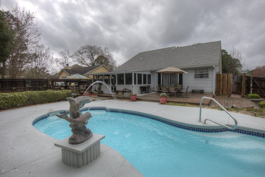 MUST SEE Beautiful large home in Lynn Haven with an updated kitchen, granite countertops, stainless steal appliances only 2.5 years old. Relaxing pool and a work shop. Home is wired for security, window treatments stay. Roof is only 2 years old and new windows as of last year.

A/H 3 years, A/C 7 years