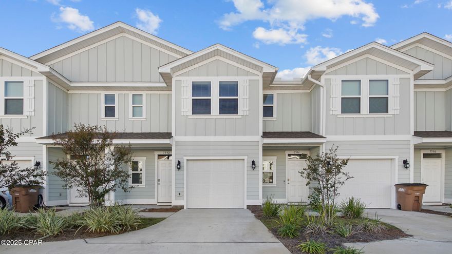 Available the first week of June! Only about 8 min to the Navy Base or Gulf State College. Take a peek at this pristine townhome in PCB. The lower level boasts a stylish kitchen with stainless steel appliances, granite countertops, a pantry, and a breakfast bar perfect for four. The spacious living area offers plenty of space for furniture and a dining table, along with a convenient half bath for guests. Upstairs, you'll find three generous bedrooms, a washer and dryer, extra storage, and two full bathrooms. The primary bedroom is grand, featuring a luxurious bathroom with a shower and double sink vanity, as well as a sizable walk-in closet. Step outside onto the wood deck overlooking a peaceful preserve. And don't forget about the community perks - it's just a stone's throw from the pool with waterfalls, handicap access, and bathrooms. With sidewalks, ponds, and a prime location near the Navy base, college, and beaches, this community has it all. Plus, trash and yard maintenance are included in the rent!