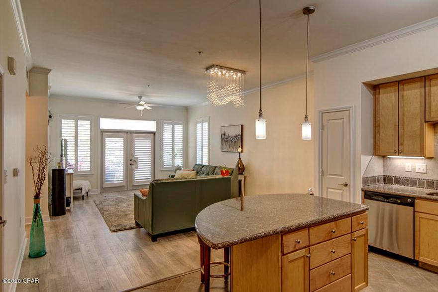 CURRENTLY UNDER CONTRACT, SELLER ACCEPTING BACKUP OFFERS' This the highly sought after, 1-bedroom 1-bath unit  in Island Reserve with great views of the courtyard and pool! This unit is move in ready, immaculate and with many new features. 10-foot ceilings, crown moldings, garden tub, new luxury vinyl planking and carpeting, newer paint with decorator colors throughout and decorator plantation shutters. The kitchen includes stainless steel appliances, granite countertops, decorative stone back splash and solid wood cabinets. The den can easily be used as a guest room or study and the open floor plan makes it very spacious. Perfect as your beach-town residence, second home or long-term rental property. This resort is convenient to everything: the beach, town and Destin. Within the gated A beautiful, one acre resort style pool with waterfalls, interactive fountain and a relaxing hot tub. Amenities also include a state-of-the-art fitness center, indoor basketball/volleyball/aerobic court, billiard/game room and media center with 100'' theater screen.

Includes leather couch and love seat with full price offer.