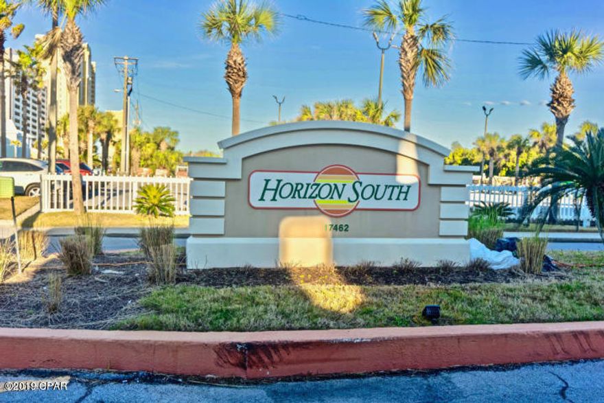 ''CURRENTLY UNDER CONTRACT - SELLER IS ACCEPTING BACK UP OFFERS''. Priced to good to be true! This Horizon South unit is ready for a new owner. The unit has been in the family, not on a rental program. Building 57 is located just steps from the Front Beach Rd entrance. The unit is a 1 bed 1 and half bath with hall bunks and is perfect for a vacation home or rental ready. Tiled kitchen, hallway, and bathrooms. Plantation shutters throughout, and has been well maintained. The kitchen is large and has plenty of storage. Living room area is open with plenty of room for entertaining or just relaxing after a day at the beach. Horizon South is a golf cart friendly complex with plenty to do. It offers pools, shuffle board, tennis, basketball, and a exercise room. Horizon South is just a short ride to Pier Park which offers plenty of shopping, dining, and the countless activities Panama City Beach has to offer. Other than the great shopping and dining, you can enjoy the World's Most Beautiful Beaches, diving, fishing, golf, and the year-round festivals.