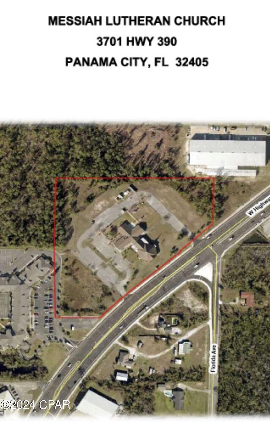 Beautiful Church and Fellowship Hall located on 7 acres with two driveways from Hwy 390