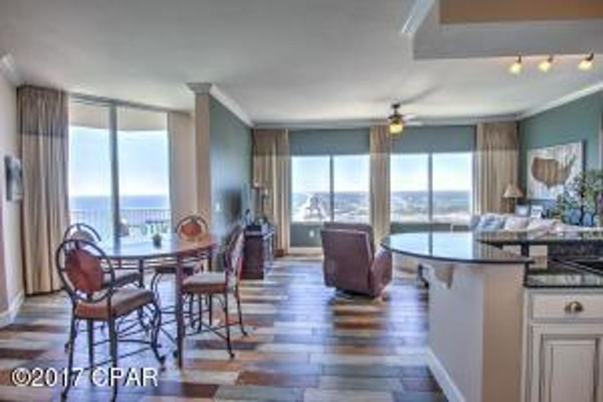 PRICE REDUCTION!!! Stunning top floor condo with exceptional views of the sugary white sands and emerald green waters of the Gulf of Mexico. Natural light is abundant in this condo as are the views as far as the eye can see! Recently renovated with wood look tile flooring, cabinet fronts, double kitchen sink, plantation shutters in bedrooms, kitchen backsplash and new carpet in bedrooms! Enjoy picturesque sunsets while relaxing on the balcony in this remarkable open living condo. Enjoy the ease of access to the owners lounge which is also located on the top floor. The new owners will appreciate the 2 storage units on the 19th floor that accompany this condo.

Amenities abound at Tidewater...onsite movie center, restaurant, Gulf front fitness center, 2 outdoor pools, 1 heated indoor pool