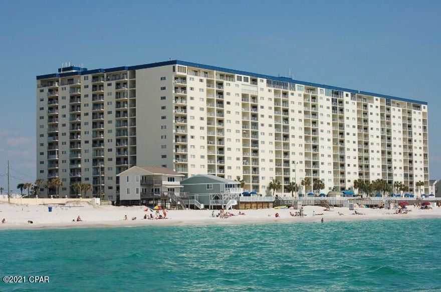 Regency Towers is a Gulf  Front condominium well established and loved by both owners and vacationers. This ground floor 3 bedroom unit on the East side of Regency Towers is being offered at $429,000.   There is no wait for an Elevator! The entry door and interior door keeps a/c costs down.   All tile floors make for easy maintenance.   Quality kitchen appliances were installed since 2018.  The private patio is great place to enjoy morning coffee and evening cocktails.   With 3 bedrooms and 2 full baths, there is plenty of room for living.