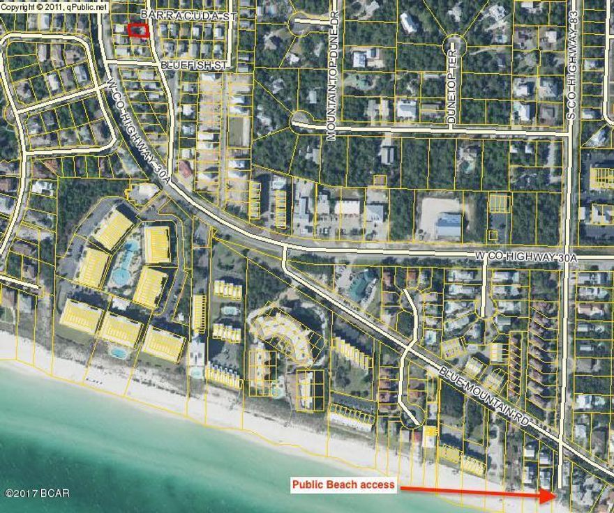 One of lowest priced lots on 30A. Located in Blue Mountain Beach with easy access to the beach, bike and walking trails, Grayton Beach and Seaside. Enjoy the close proximity of beach activities, restaurants, shopping and events! Located within 1/2 mile distance to the beautiful beaches of South Walton via public

beach access on HWY 83.