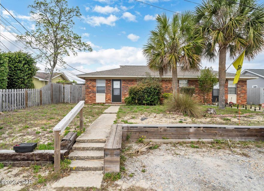 Amazing opportunity to purchase both sides of this West Panama City Beach duplex! Short term rental projections up to 45K! Roof and one HVAC replaced in 2021! This property is South of 98 and minutes from beaches, Pier Park, and Frank Brown Park. This location is also a short drive from 30A! Each side has 2 bedrooms and 1 bath on each side with a fenced in yard! Side A has freshly painted walls, cabinets, and new lighting! Owners have purchased a furniture list from an interior designer that will be send to new owners. Please call for a showing!