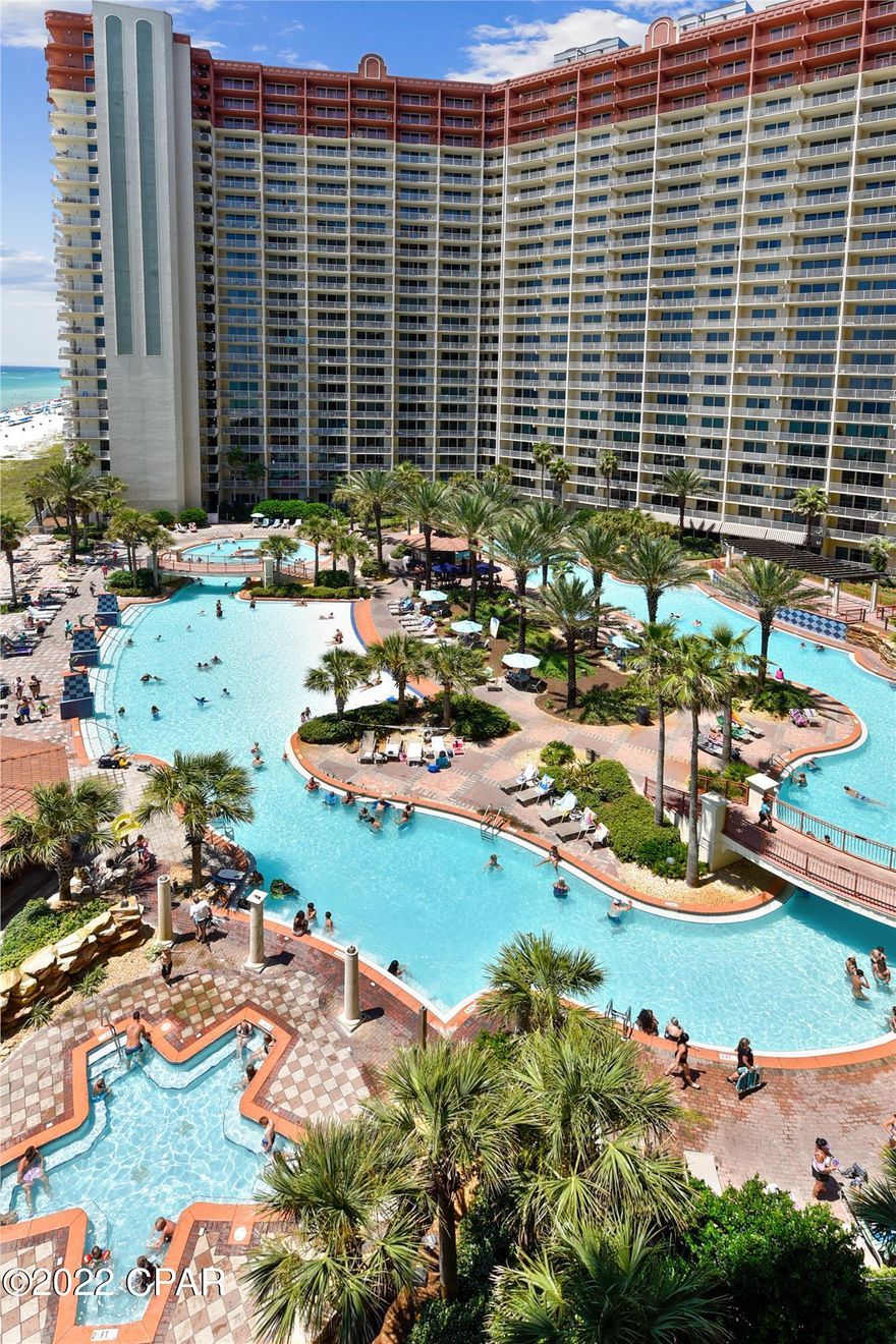 CURRENTLY UNDER CONTRACT, SELLER ACCEPTING BACKUP OFFERS Come discover this impressive new investment opportunity in Shores of Panama which is one the most sought-after complexes in PCB with fantastic amenities and one the largest and stunning resort style pool areas on the beach! This highly desirable unit within the building is right on the Gulf of Mexico (not inside the U) with unforgettable views up and down the white sandy beach on the Emerald Coast. Unit comes fully furnished, ''rental ready'' and comfortably sleeps 7 and have peace of mind with the HVAC being replaced in 2021 and Water Heater & Kitchen Appliances replaced in 2019! Want more? No elevators needed! Drive up to the 8th floor of the parking garage to find your DEEDED parking spot and walk directly to the unit! 60K Rental