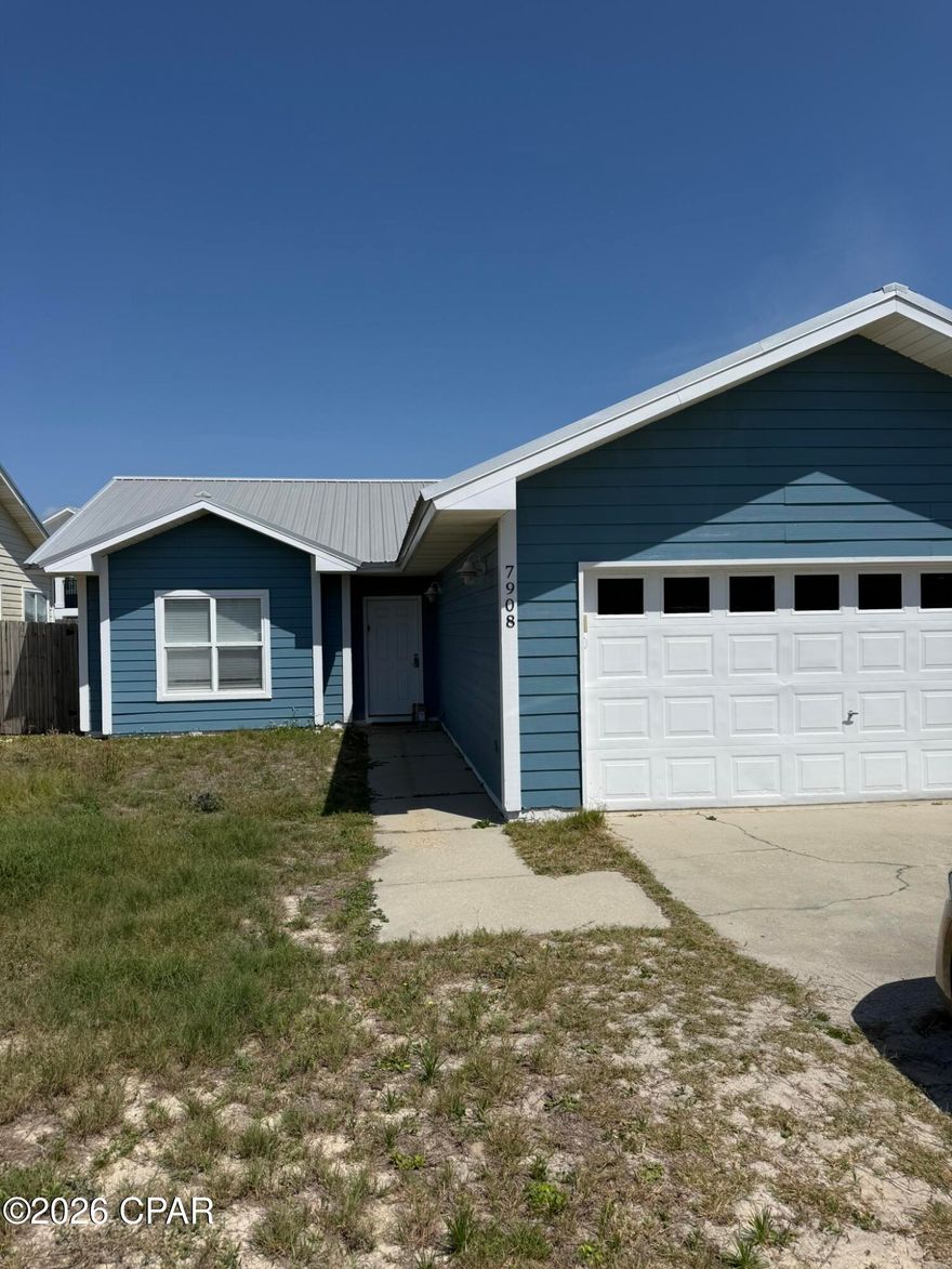 Located on the East end of Panama City Beach off Thomas Dr. This home offers 1185 sq ft of living spaces (furnished or unfurnished) 3 bedrooms, 2 baths, open living room/dining room and kitchen.  Washer & dryer included as well as a 2 car garage. Beach access is nearby at Rick Seltzer Park. At the owners request, this home is not pet friendly.
