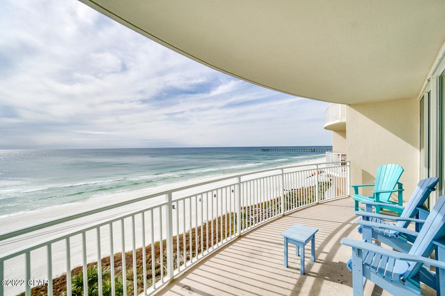 If you're looking for an amazing opportunity for a full 3 bedroom condo with breathtaking views, look no further.  This is the best priced end unit in Panama City Beach's most elite condominium complex and a remarkable rental property.  Aqua 501 is in an ideal location of the building that's highly sought after by the rental market. This is easy to see when it already has over $70,000 in 2022 bookings, with year-end projections exceeding 100k.  Aqua's location brings it's own premium as well.  Being a short stroll to Pier Park which is only 1 block away will have you coming back time and time again.  The building offers an iconic architectural design and an array of resort amenities which include Indoor/Outdoor Pool, Spa, Fitness Center, Fire Pit, and more.  The 01 stack is the... most coveted and largest floorplan in Aqua, perfect for the owner the wants to use it for extended stays or for optimal rental income. The unit offers a spacious floor plan, walk-in closet, and a balcony for every bedroom.  Recent improvements include new paint throughout and new dining/living room furniture.  501 is sold fully furnished, rental ready, and the pictures do not begin to depict how impressive this unit is as well as the views that convey. Call today while this knockout is still available.