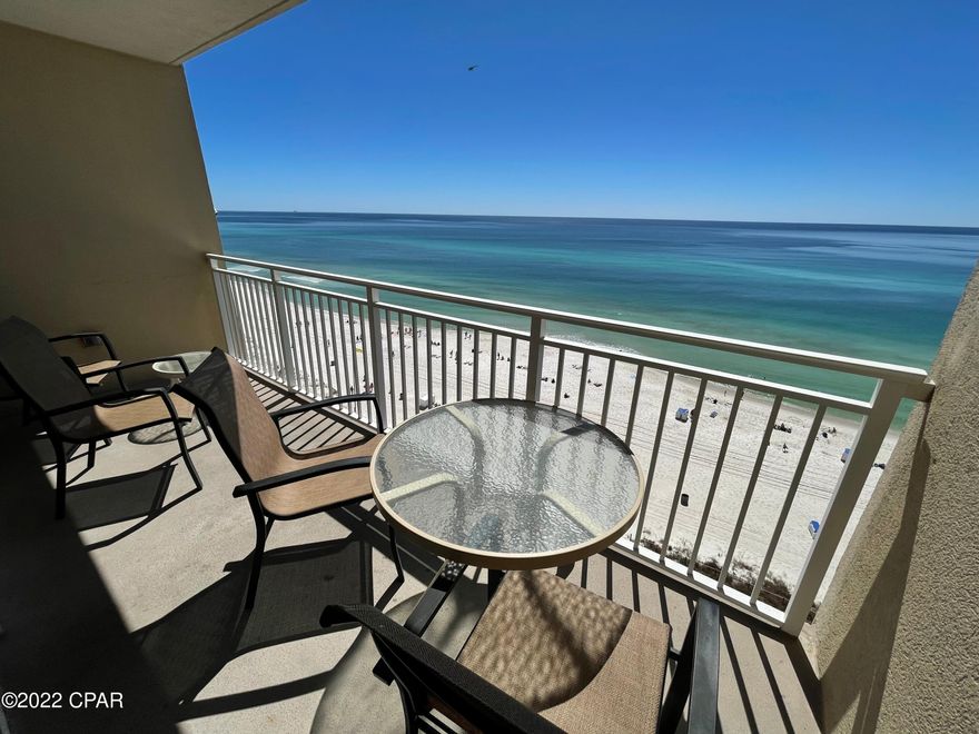 In-demand condo rental investment on the 10th Floor at luxurious Emerald Beach Resort. This seaside oasis welcomes with several updates, coastal colors and 9' ceilings. This is a spacious Beachfront 1-Bedroom 1-Bath with hallway Bunk Beds - sleeps up to 6. The Gulf-Front living room has beautiful views of the beach and a private balcony full of salty breezes, sunshine and breathtaking sunsets! Enjoy exclusive resort amenities: beachfront Pool, Hot Tub, Tiki Bar, Sky Bar, Street Walkover, Starbucks Cafe, Sunsations Beach Shop, Gym, BBQ Grills. A thoughtfully family friendly destination with Children's Pool, Snack Bar, Game Room and fun Activities Calendar. Owner pets are welcome :) Walk to restaurants on either side – market, shops, seafood across the street. Near Pier Park!