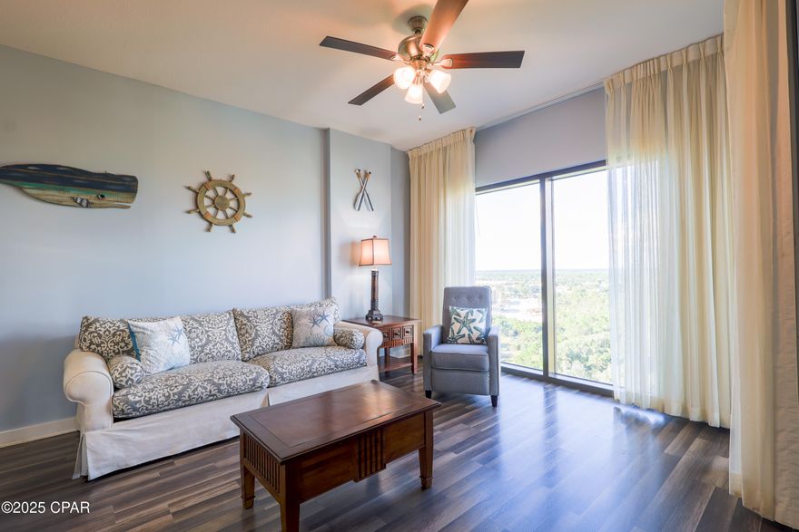 Discover your perfect beach getaway at Origin Resort, unit 1327. This charming 1-bed, 1-bath condo offers a peaceful sanctuary on the resort's quiet east side. Picture yourself waking up to serene views through the bedroom's large picture window before starting your day. With a full-sized kitchen and in-unit laundry, you have all the comforts of home. Plus, you're just a short stroll from Sharky's, Topgolf, and the vibrant shops and restaurants of Pier Park. Fully furnished and rental-ready, it's an ideal spot for relaxation or a solid investment.